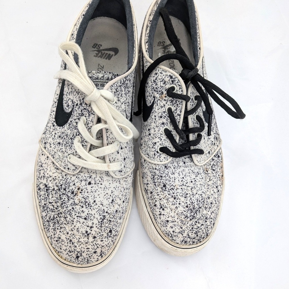 Nike Stefan Janoski Speckled Canvas‎ Skate Shoes Women's 8 Black White - Picture 10 of 14